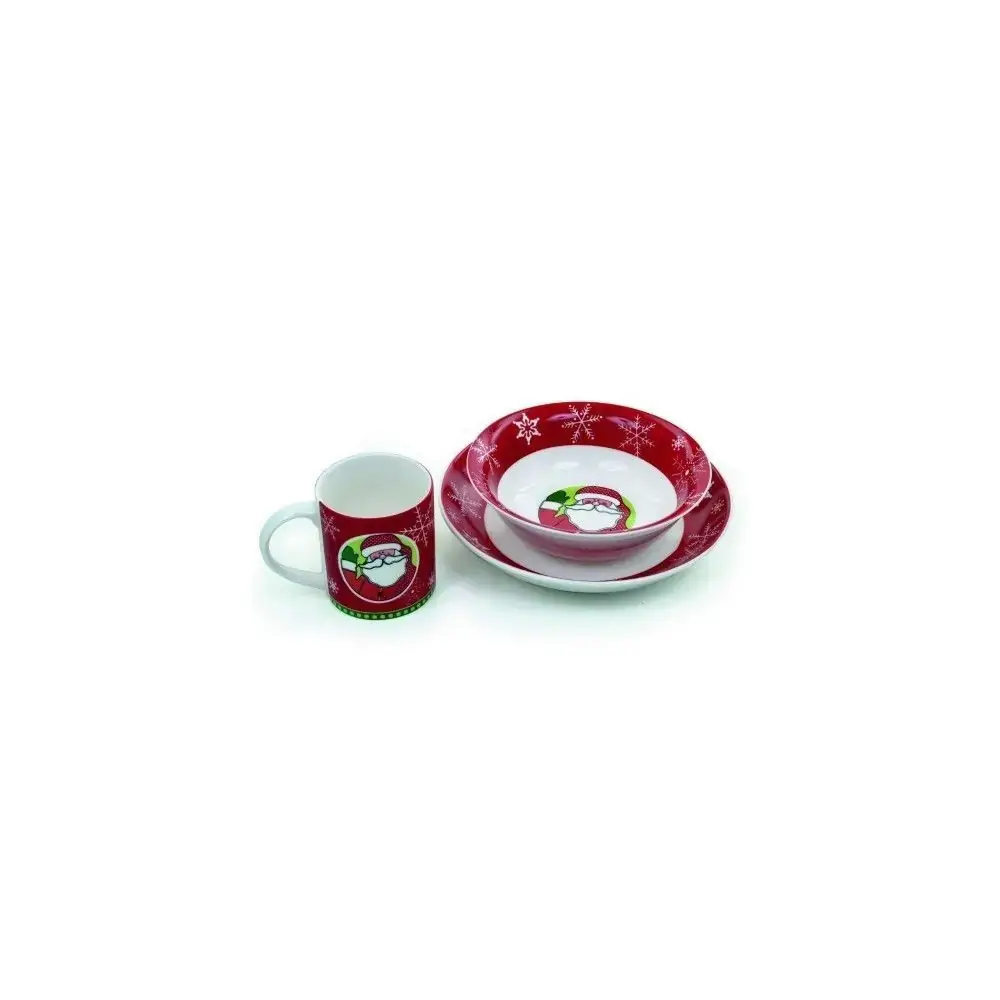 Kit Breakfast Papai Noel Xicara/prato/tigela Ceramica Cromus