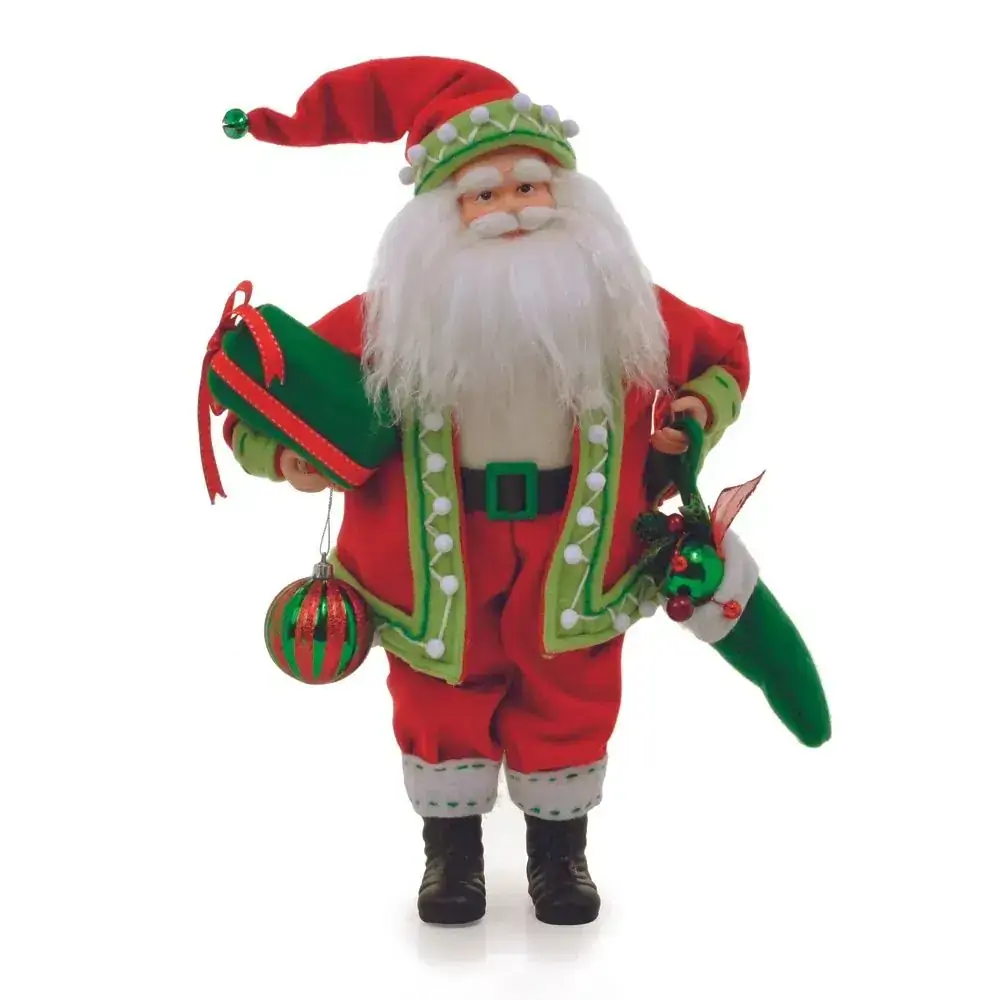 Boneco Noel Segurando Bola E Bota 50cm Cod 1110461 Cromus