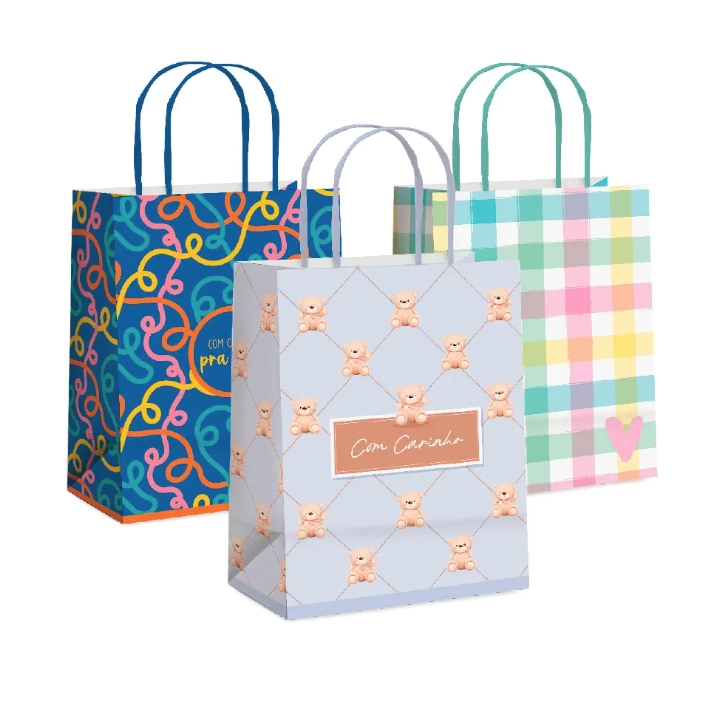 Sacola Papel Sortido Bebe/infantil P 21,5x15x8 C/1 Un Cfsc