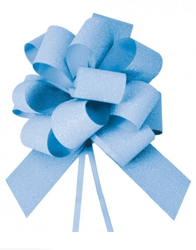 Laço Pronto Glitter Azul 18mm Cromus