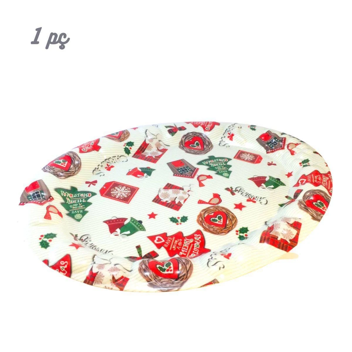 Bandeja Plastica Retangular Figuras Natalinas Sort 41cmx31cm Jca8088 Rio Master Natal