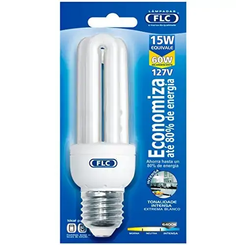 Lampada Eletronica 3u Mini 127v 15w Branca E27 6400k 6000h Flc