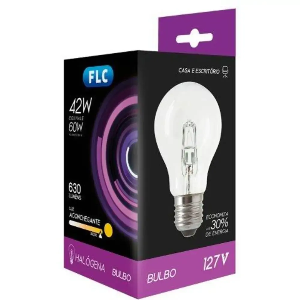 Lampada Halogena Flc A60 E27 42w 127v