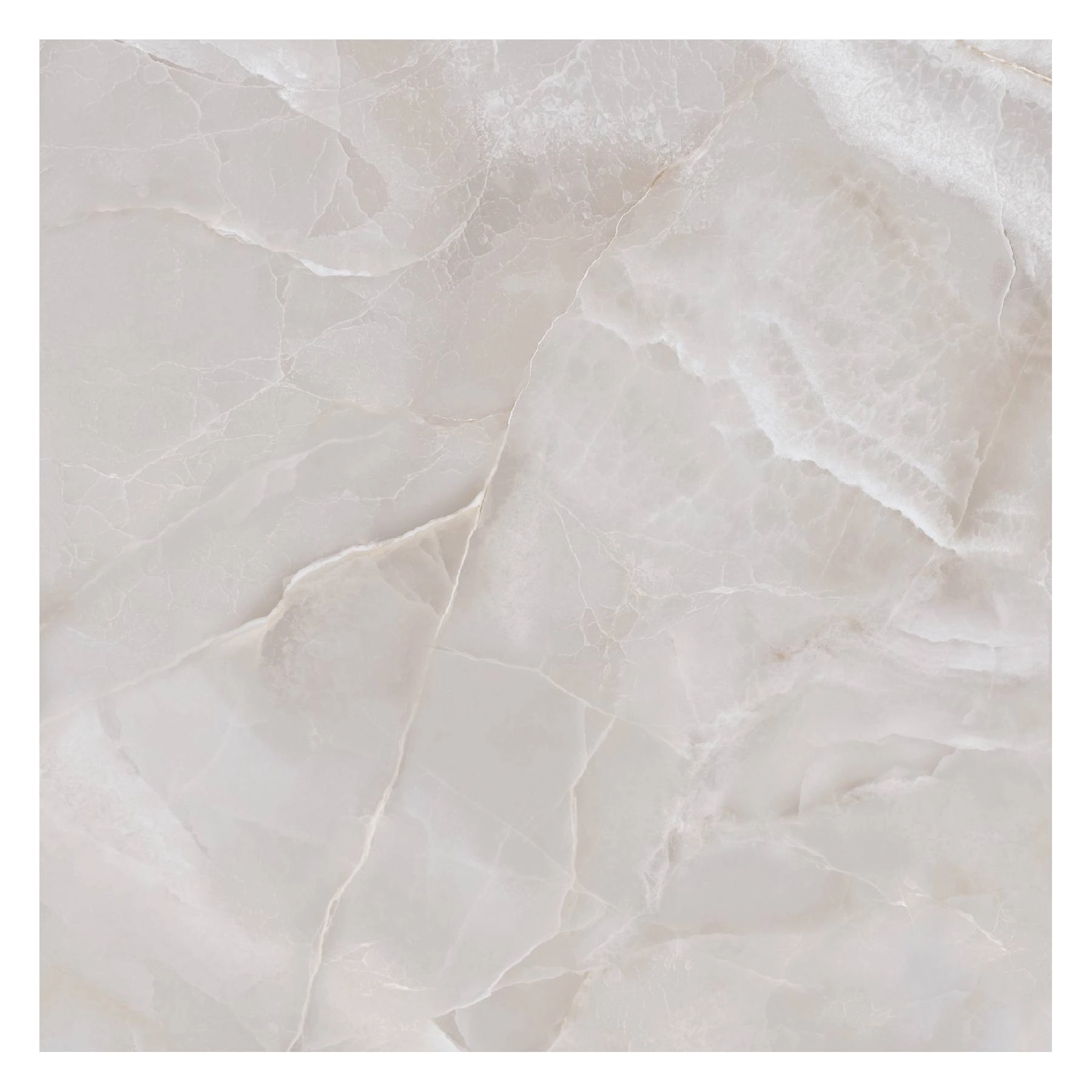 Piso Cerâmico Marmorizado Polido Borda Reta Interno 81x81cm Onix Cristal Formigres