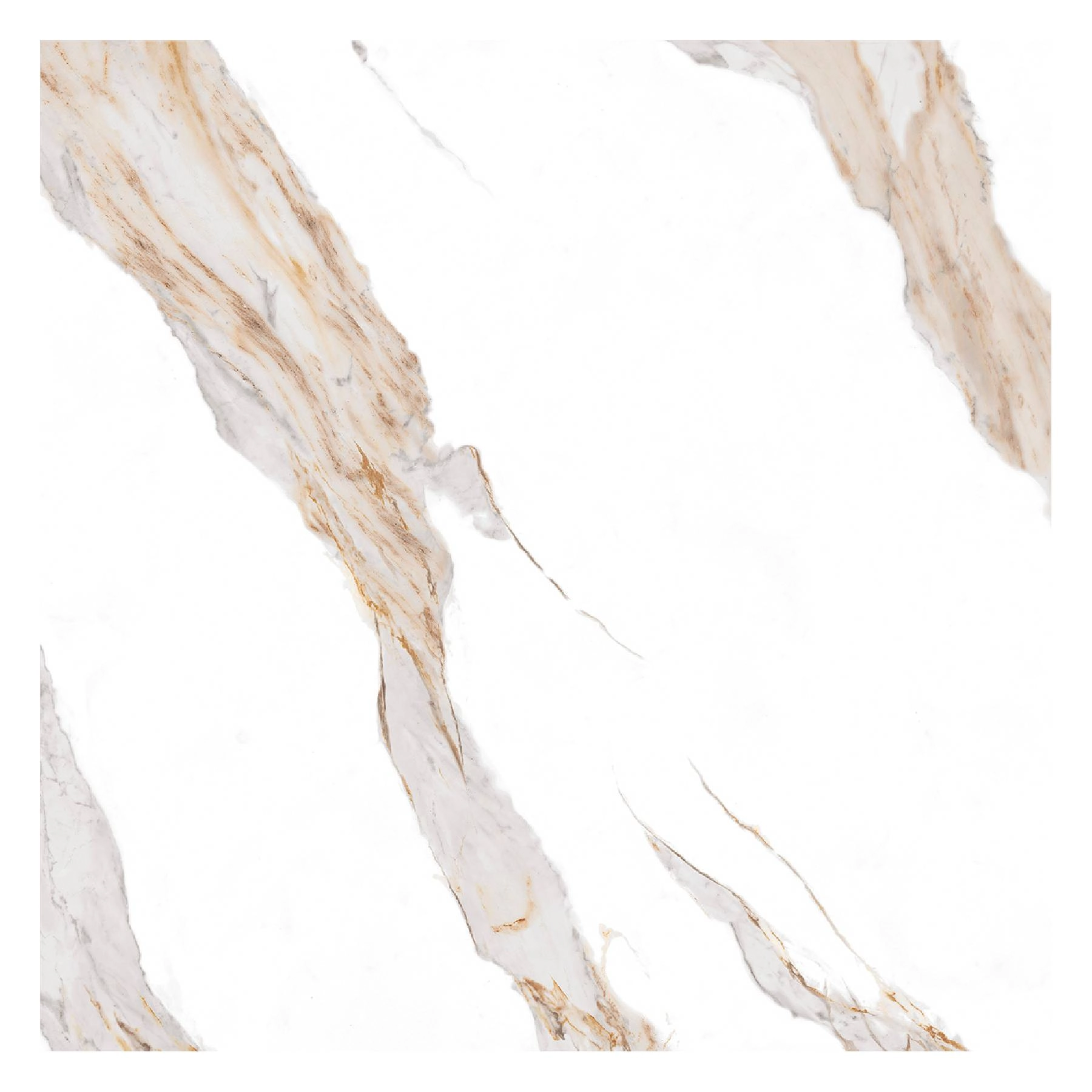 Piso Cerâmico Marmorizado Polido Borda Reta Interno 81x81cm Calacata Bianco Formigres