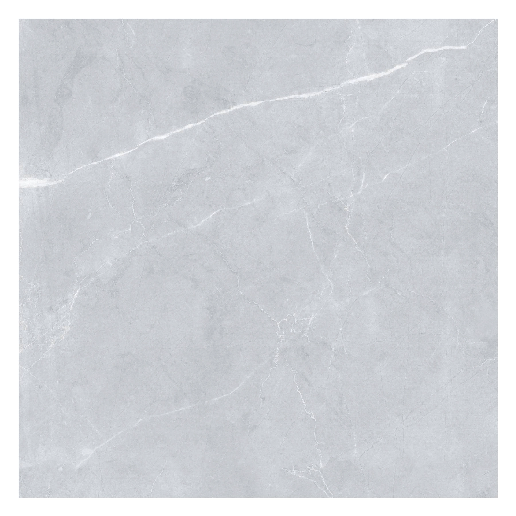 Piso Cerâmico Marmorizado Acetinado Borda Reta Interno 81x81cm Selene Grey Formigres Prime
