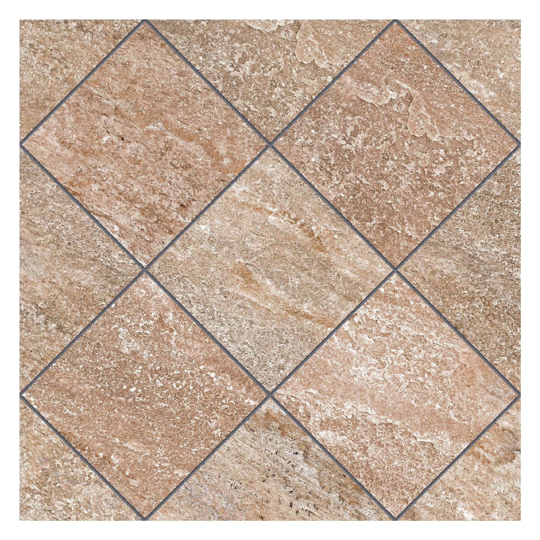 Piso Cerâmico Pedra Granilhado Borda Arredondada Externo 61x61cm Etna Bege Formigres
