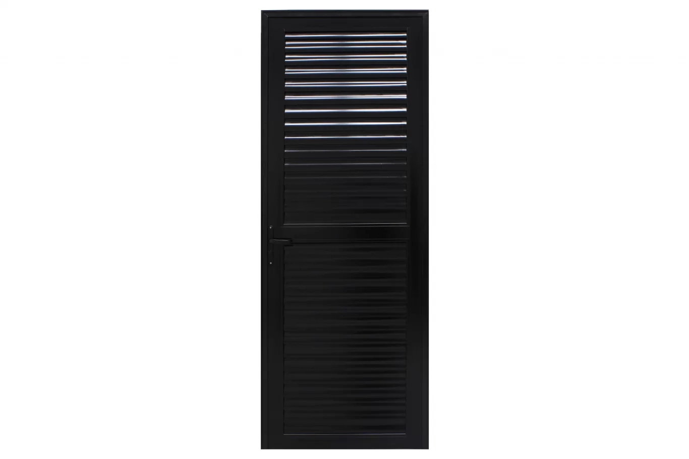 Porta Palheta Alumínio Preto 215x80 Sem Ventilação Jap Perfecta Max - Direita