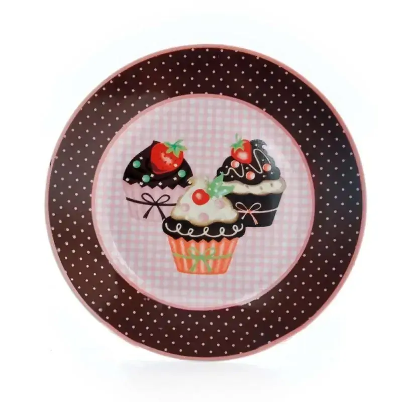 Prato Redondo Ceramica Cromus Cupcake C/4
