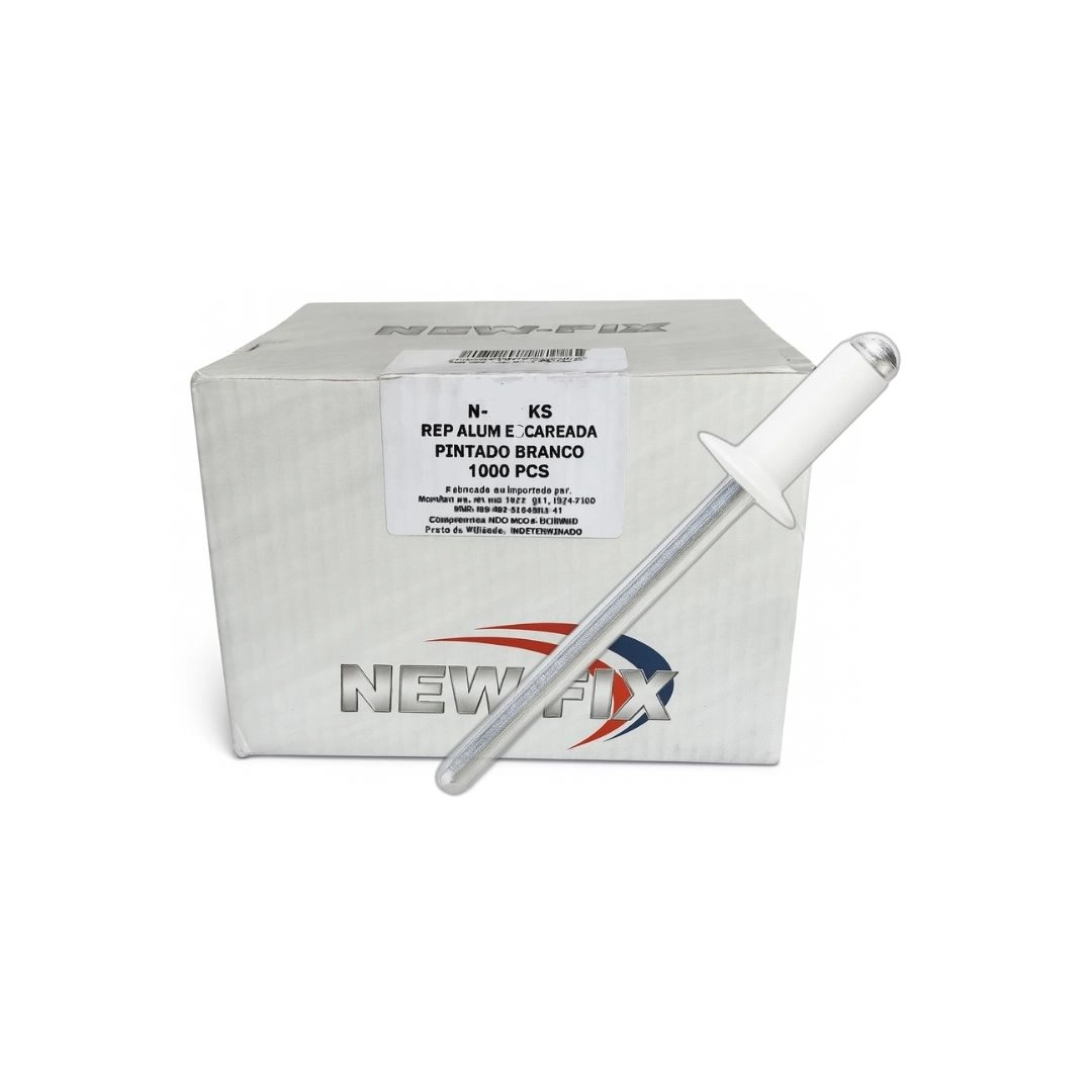 Rebite Repuxo Escareada 310 Ks 3,2x10 Aluminio Branco Cx C/1000 Pcs New-fix 2032301