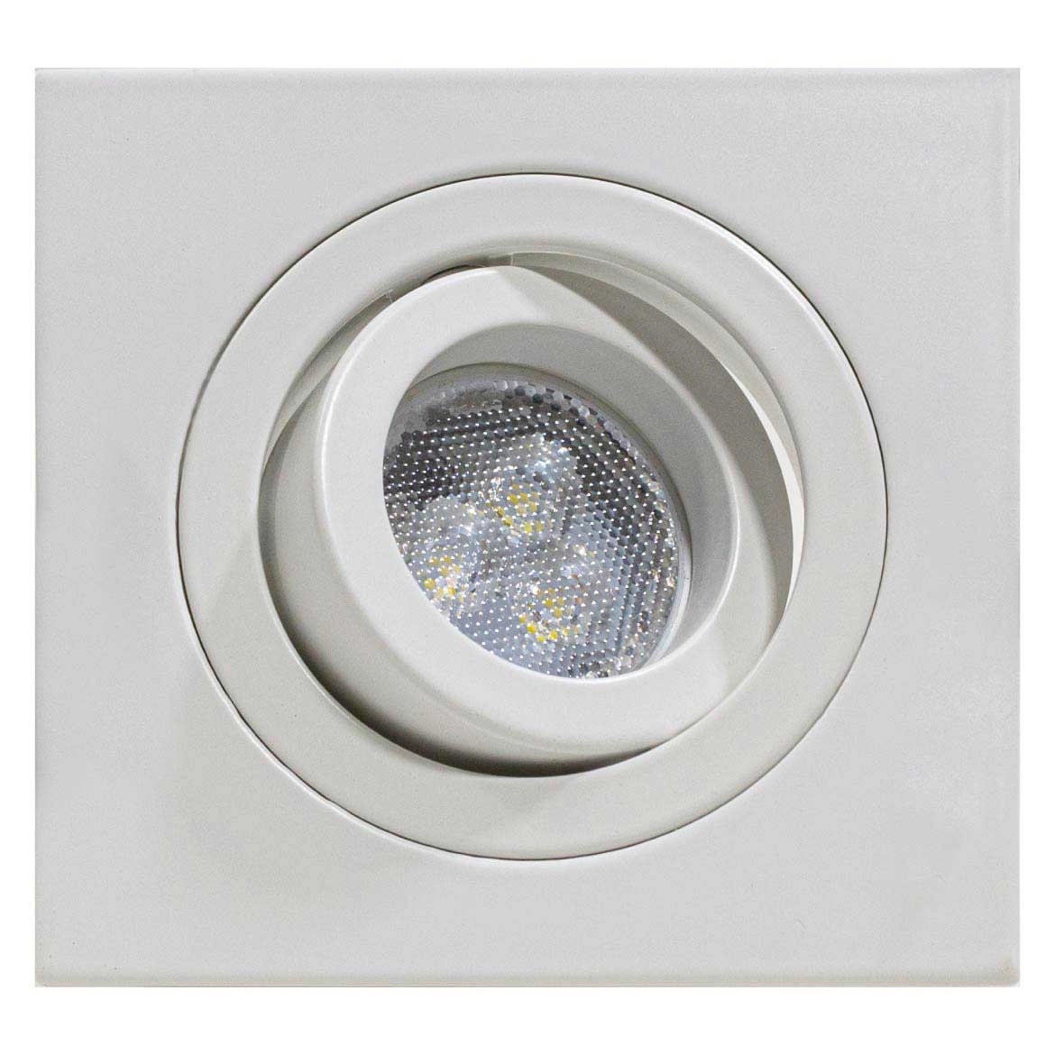 3x Spot Orientável Quadrado + Led Mr11 4w Branco Quente St1831