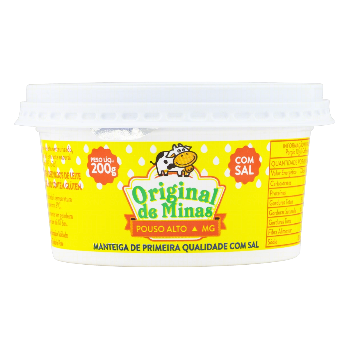Manteiga De Primeira Qualidade Com Sal Original De Minas Pote 200g