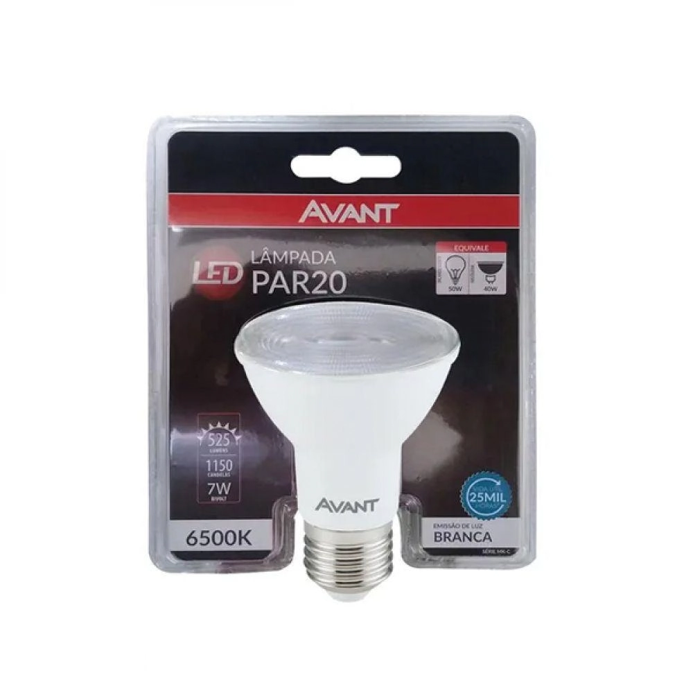 Lâmpada Led Par20 7w Branco Frio 6500k Bivolt E27 Avant
