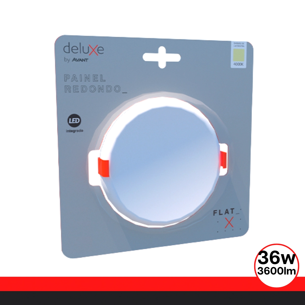Painel Led Flat Redondo 36w 4000k Branco Neutro Bivolt Avant