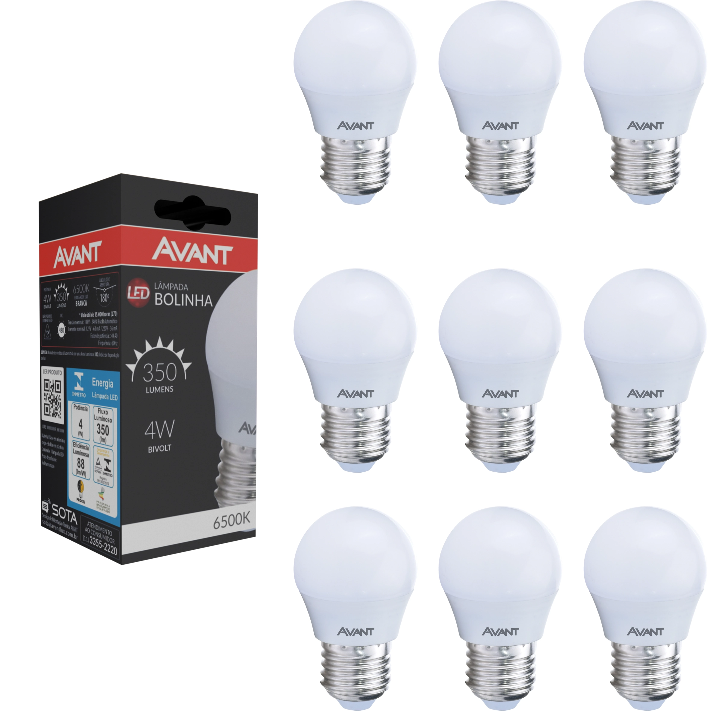 Lampada Led Bolinha 4w Decorativa E27 Branco Frio 6500k