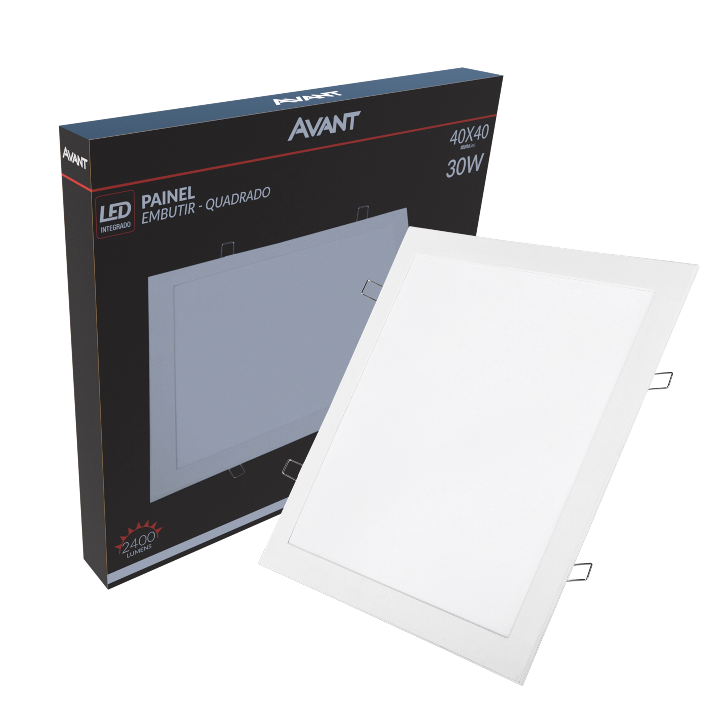 Painel Led Alum Emb Qua 40 3000k 30w Bivolt