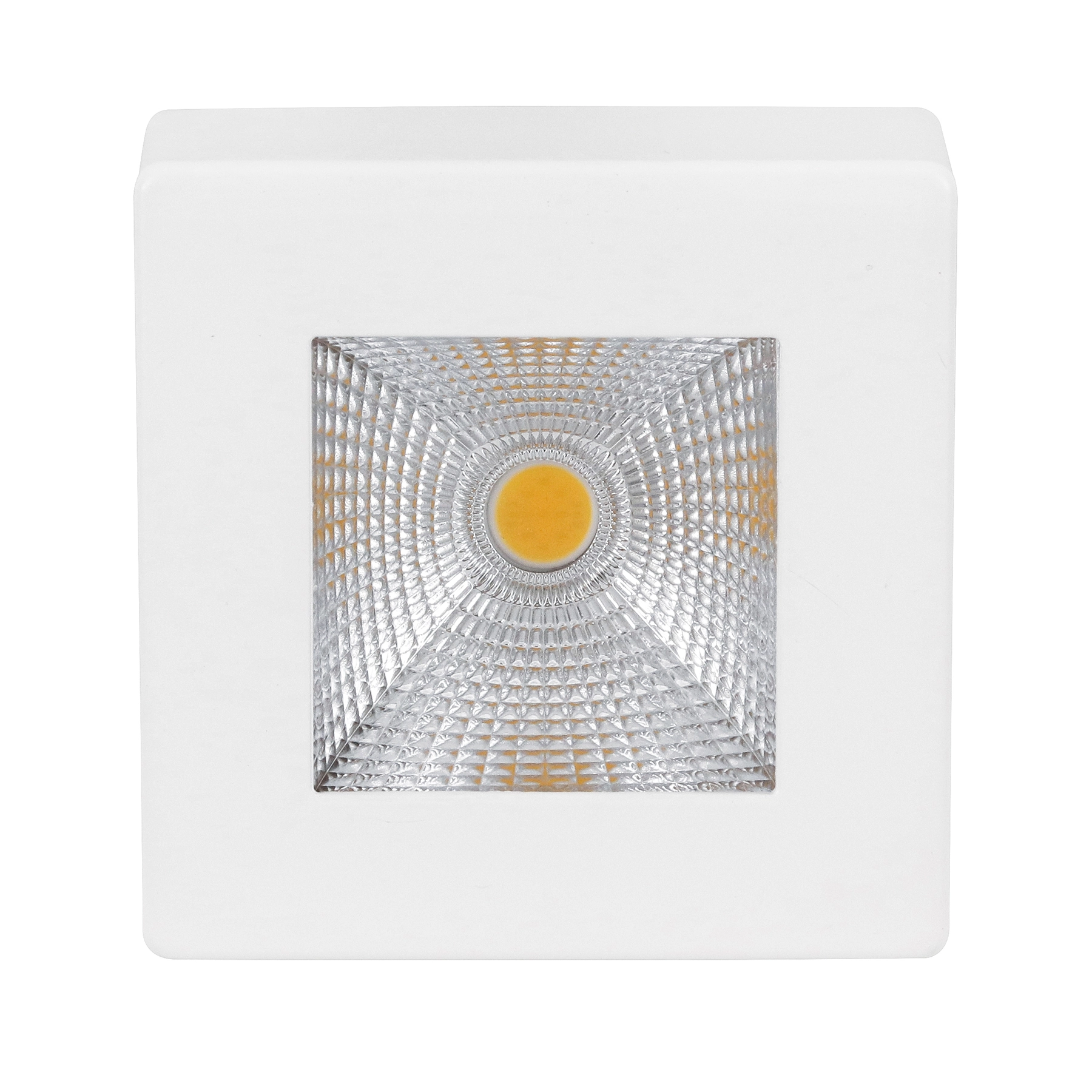 Spot Sobrepor Quadrado Branco com LED Luz Amarela Avant Iluminação