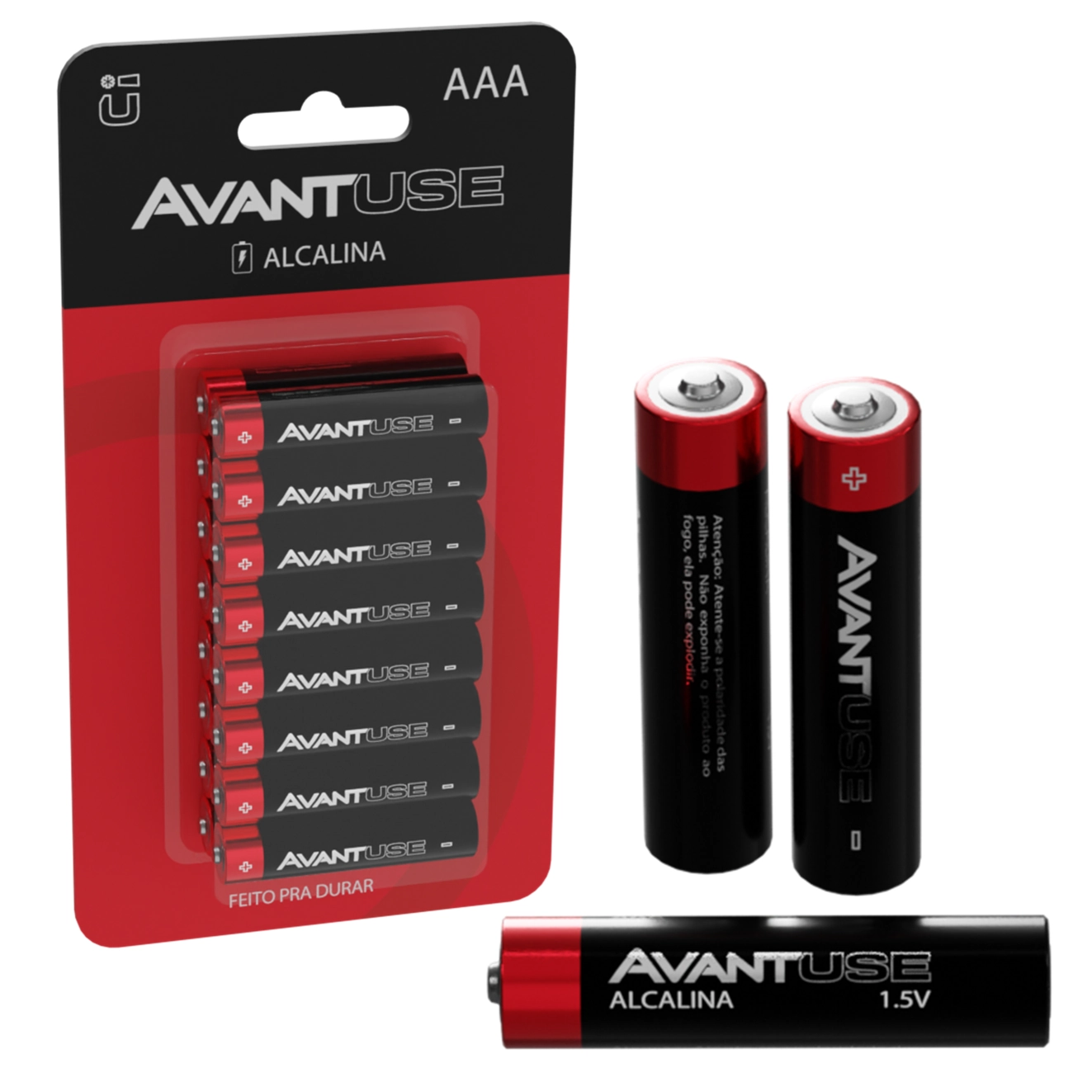 Kit 16 Pilha Alcalina Aaa Palito 1.5v Avant Use Cartela