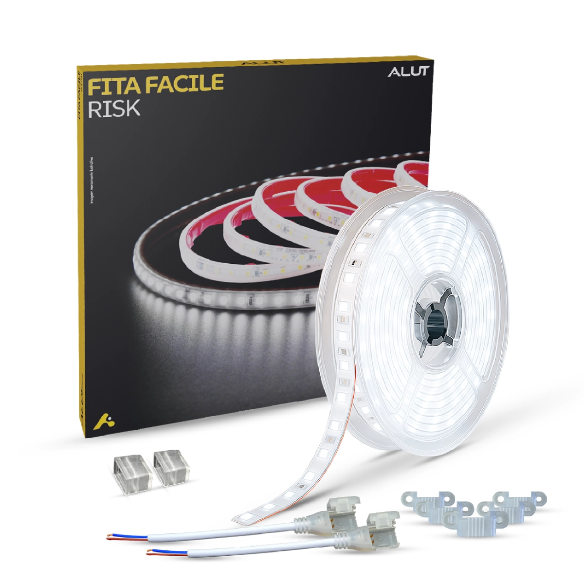 Fita Led Facile Risk 5 Metros 12w 6500k Branco Frio 120 Leds Prova D água Alut001003 Alut By Avant