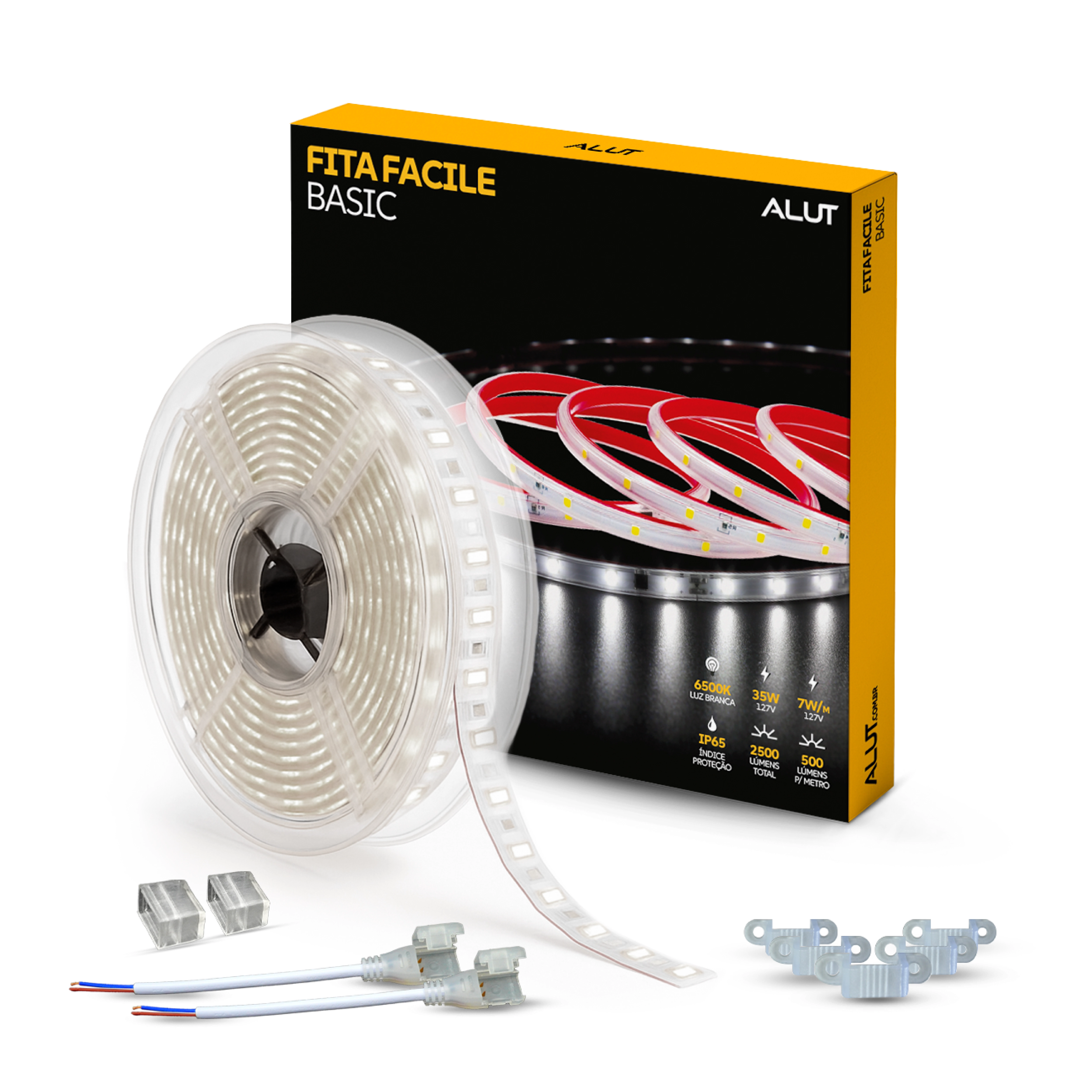 Fita Led Facile Basic 5 Metros 7w 6500k Branco Frio 60 Leds Provad água 127V Alut001015 Alut By Avant