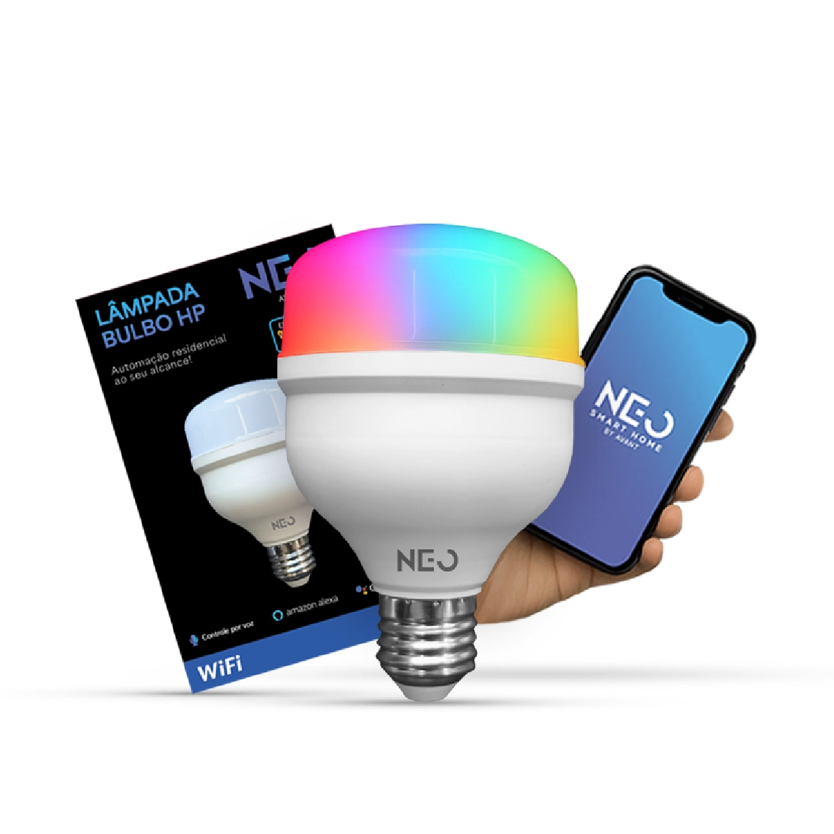 Lampada Led Smart Wi-fi 2.4 GHz Bulbo Hp 50w 2700K/6500K RGB Colorido E27 110v/220v Cod: 291990338 Neo Avant