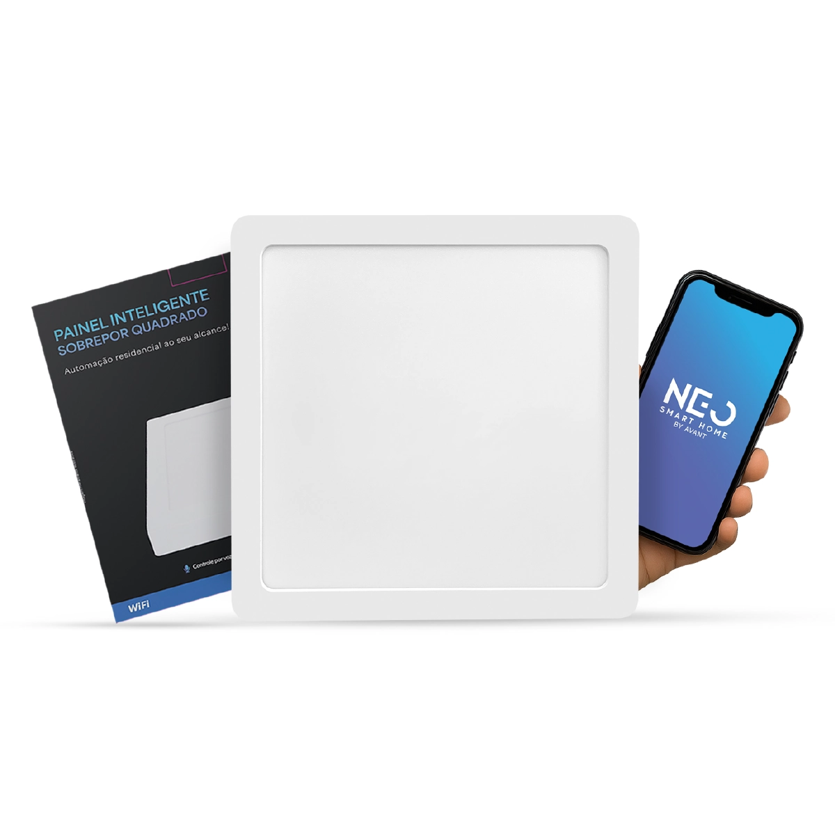 Painel Led Plafon Smart Sobrepor 18w 2700k A 6500k 22cm Bivolt Quadrado Cod:291990725 Neo Avant