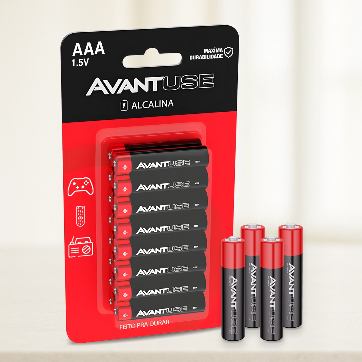 Kit 16 Pilhas Alcalina Palito Aaa 1.5v Cod: 408030032 Avant Use