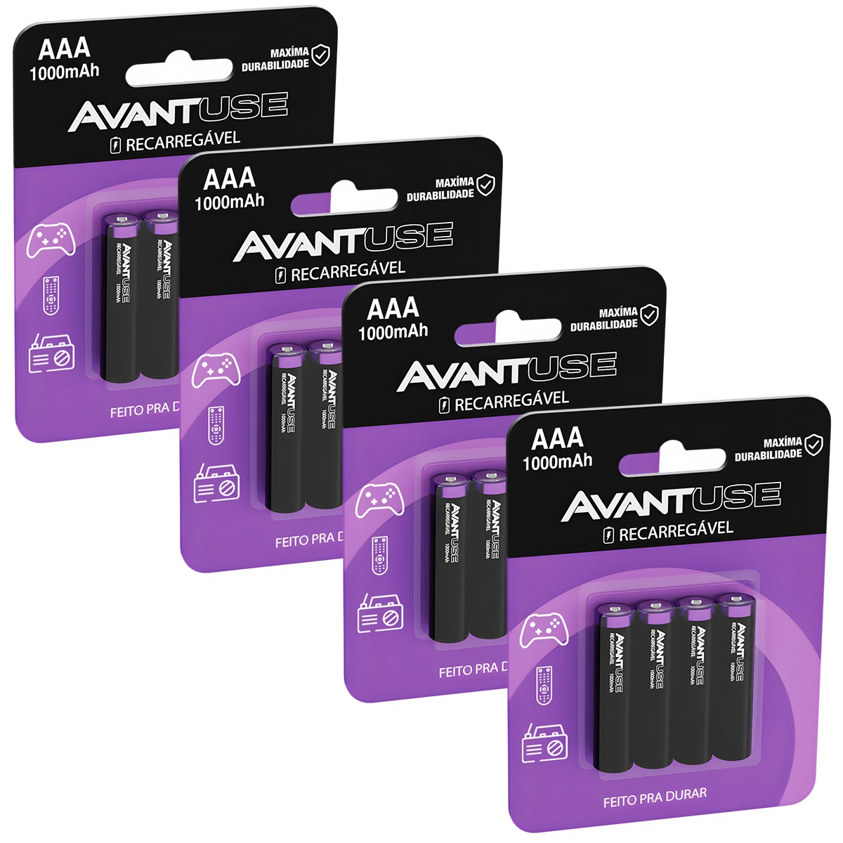 Kit 16 Pilhas Recarregável Palito Aaa 1000mah Cod: 408180016-4 Avant Use