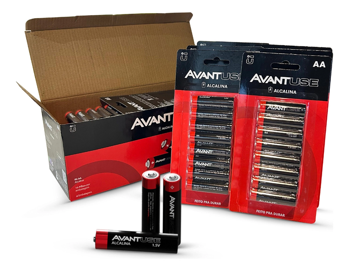 Kit 96 Pilhas Alcalina Pequena Aa 1.5v 2a Cod: 408030014-6 Avant Use