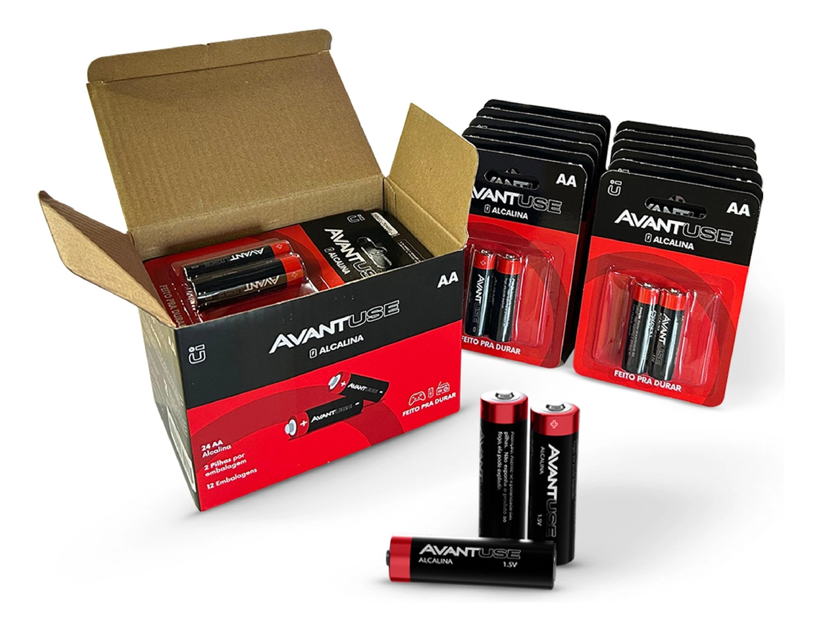 Kit 24 Pilhas Alcalina Pequena Aa 1.5v 2a Cod: 408000017-12 Avant Use
