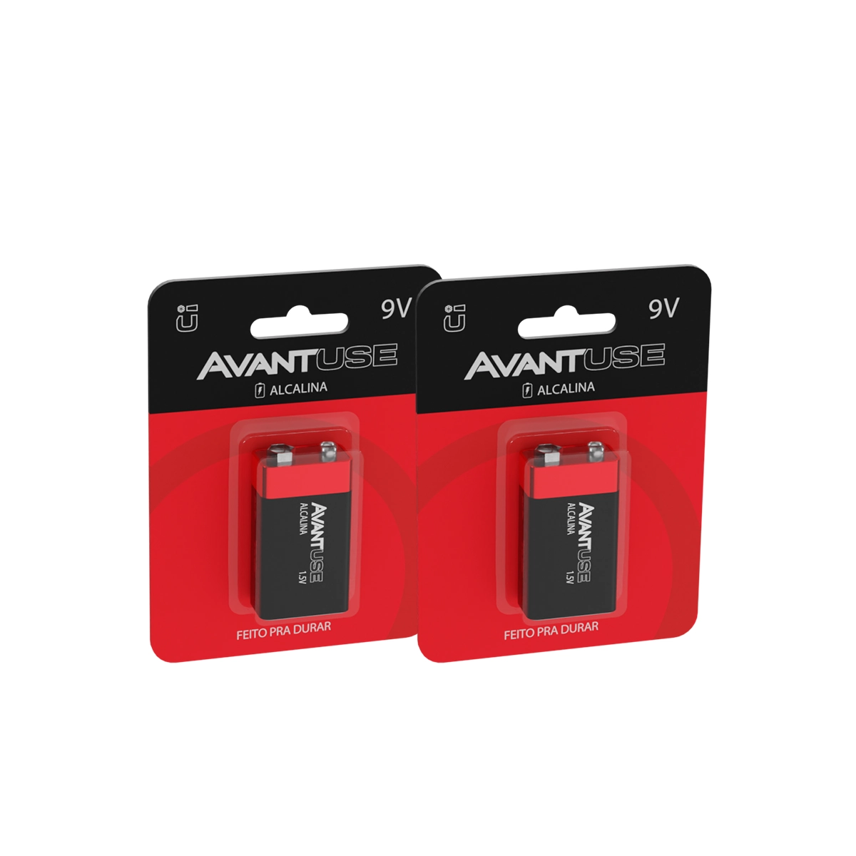Kit 2 Baterias Pilha Alcalina 9v Cod: 408100014-2 Avant Use