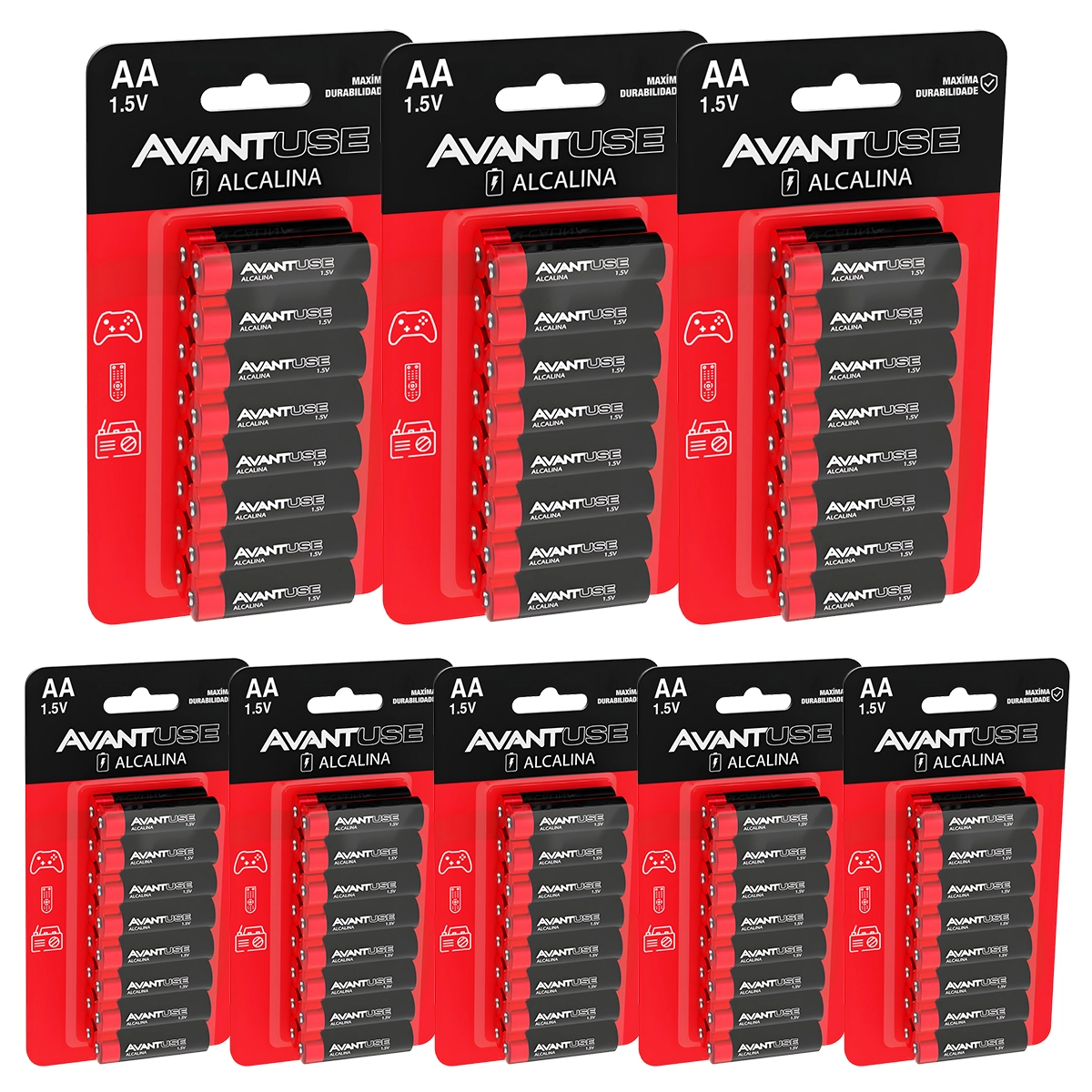 Kit 128 Pilhas Alcalina Pequena Aa 1.5v 2a Cod: 408030014-8 Avant Use