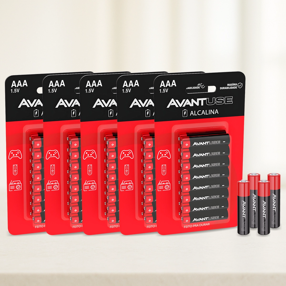Kit 80 Pilhas Alcalina Palito Aaa 1.5v 3a Cod: 408070010-5 Avant Use