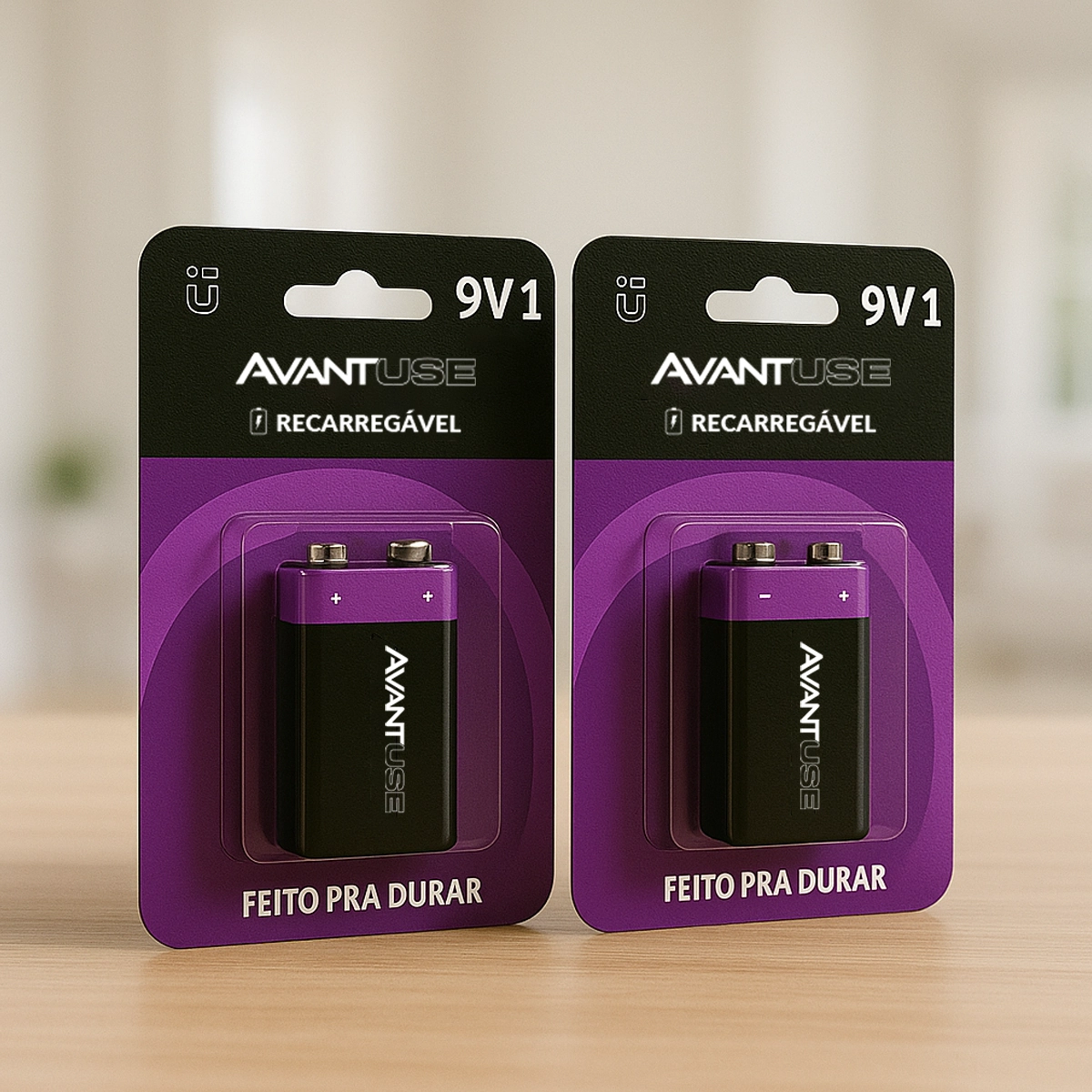 Kit 2 Pilhas Baterias Recarregável 9v Cod: 408430021-2 Avant Use