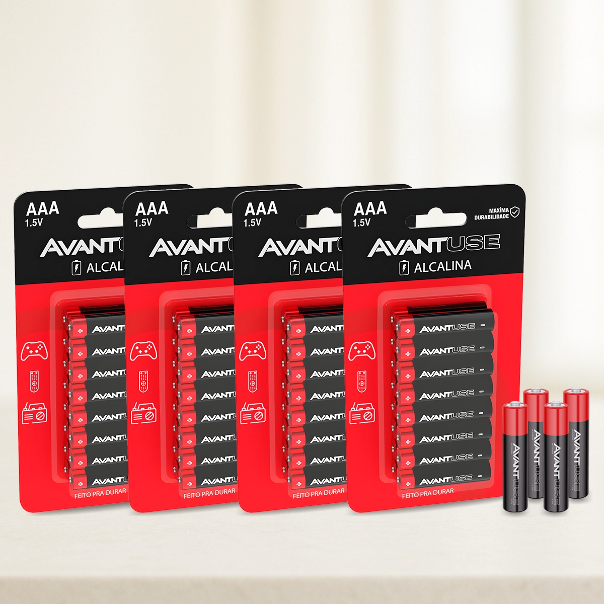 Kit 64 Pilhas Alcalina Palito Aaa 1.5v Cod: 408030032-4 Avant Use