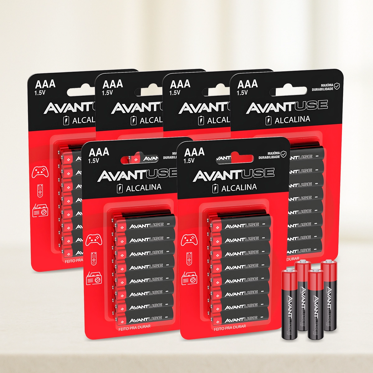 Kit 96 Pilhas Alcalina Palito Aaa 1.5v Cod: 408030032-6 Avant Use