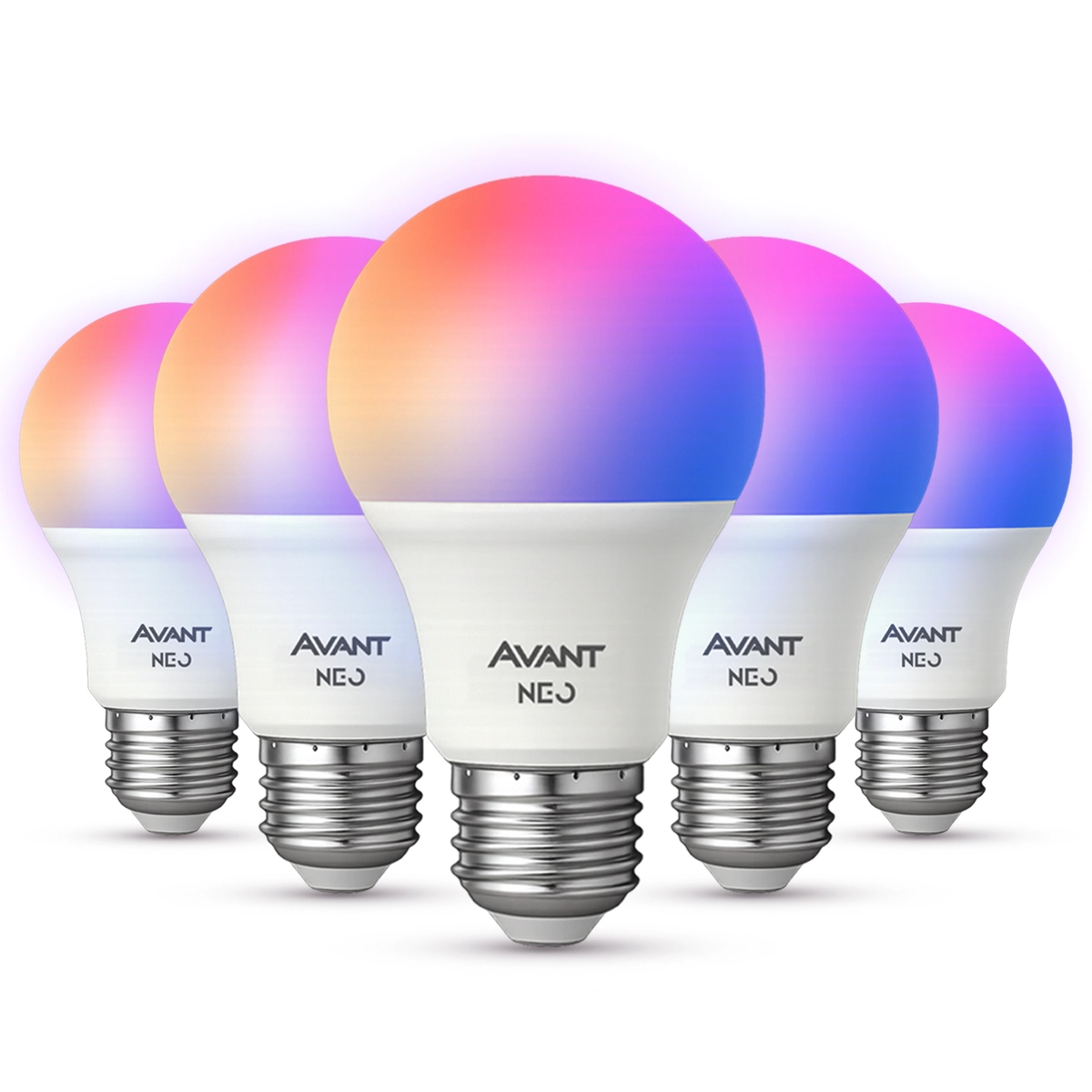 Kit 5 Lampadas Led Smart Inteligente Wi Fi Alexa Google 10w Rgb E27 110v/220v Cod: 290028177-5 Neo Avant