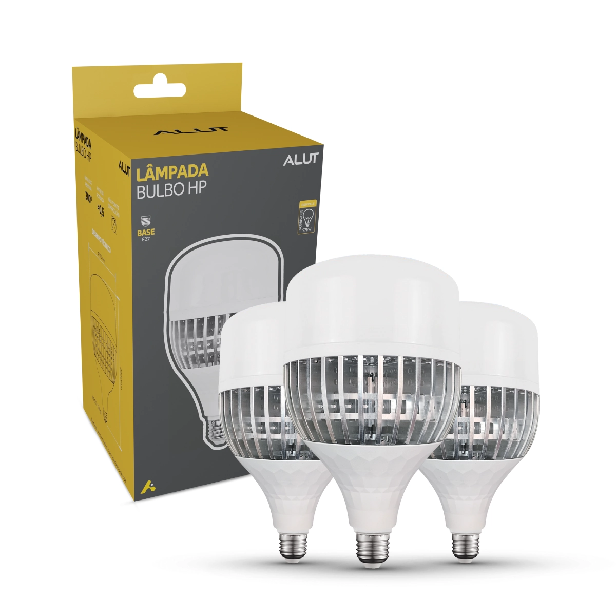 Kit 3 Lampada Led Bulbo Hp 150w 6500k Branco Frio E27 110v/220v Bivolt Ip20 Cod: Alut000104-3 Alut By Avant