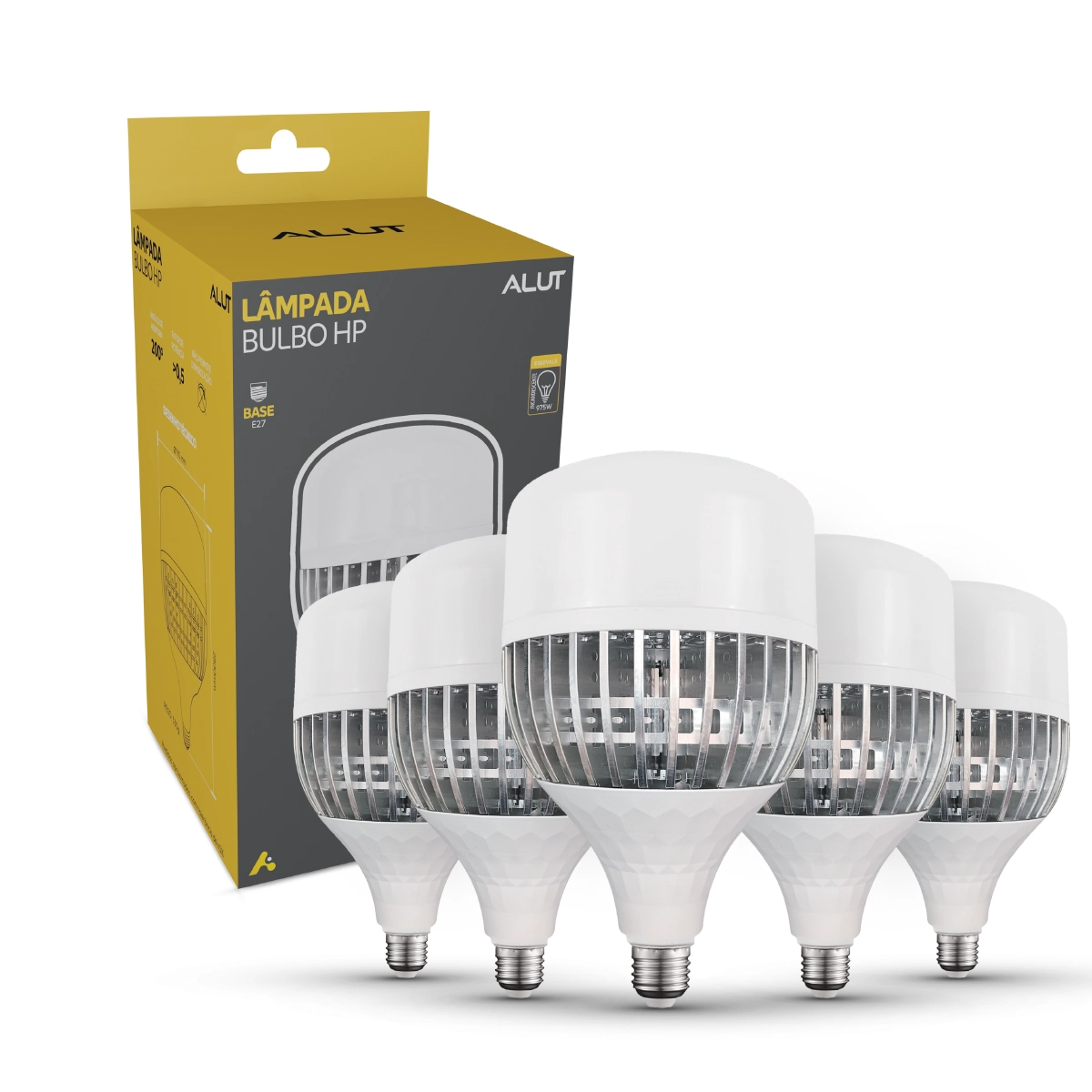 Kit 5 Lampada Led Bulbo Hp 150w 6500k Branco Frio E27 110v/220v Bivolt Ip20 Cod: Alut000104-5 Alut By Avant