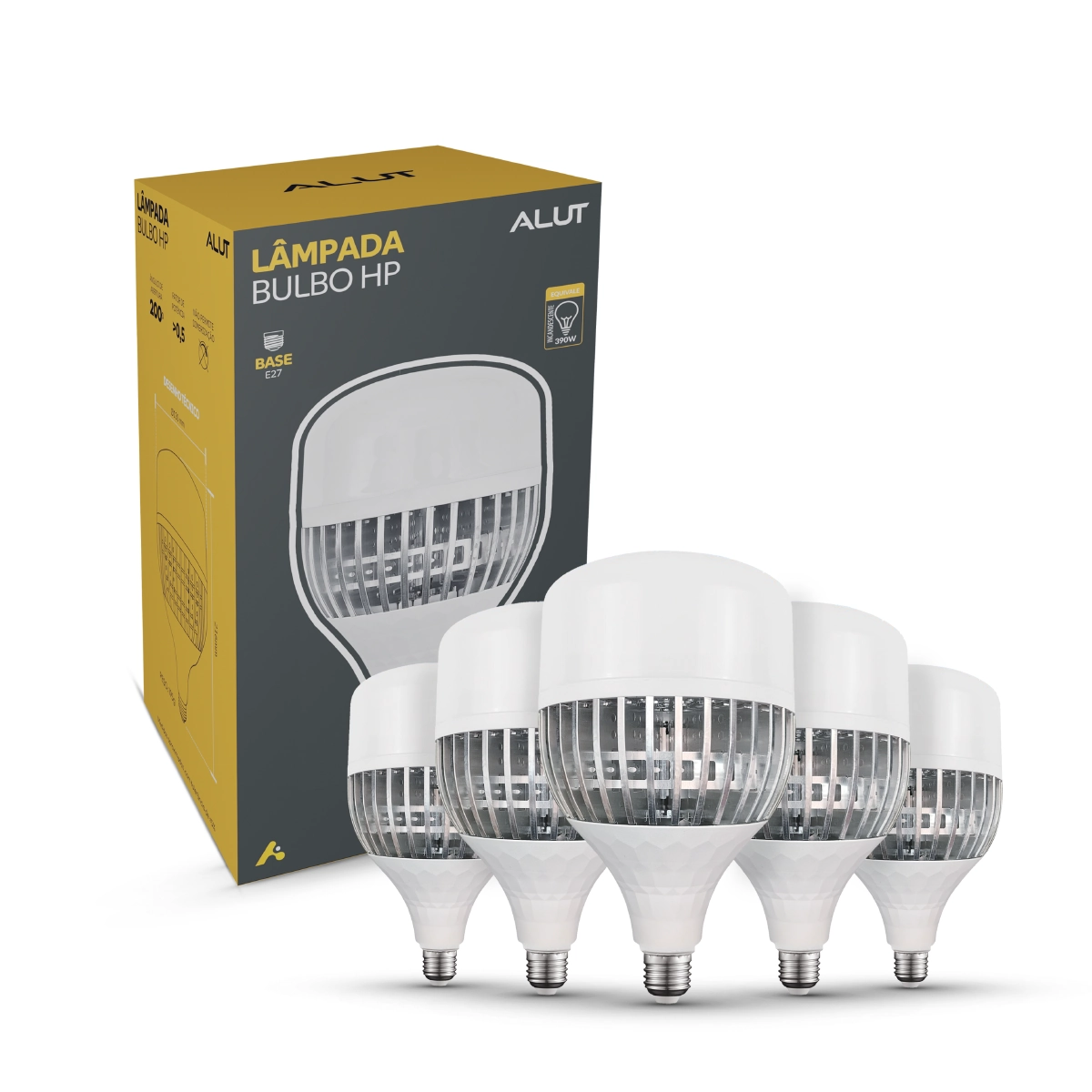 Kit 5 Lampada Led Bulbo Hp 100w 6500k Branco Frio 110v/220v Bivolt E27 Cod: Alut000103-5 Alut By Avant