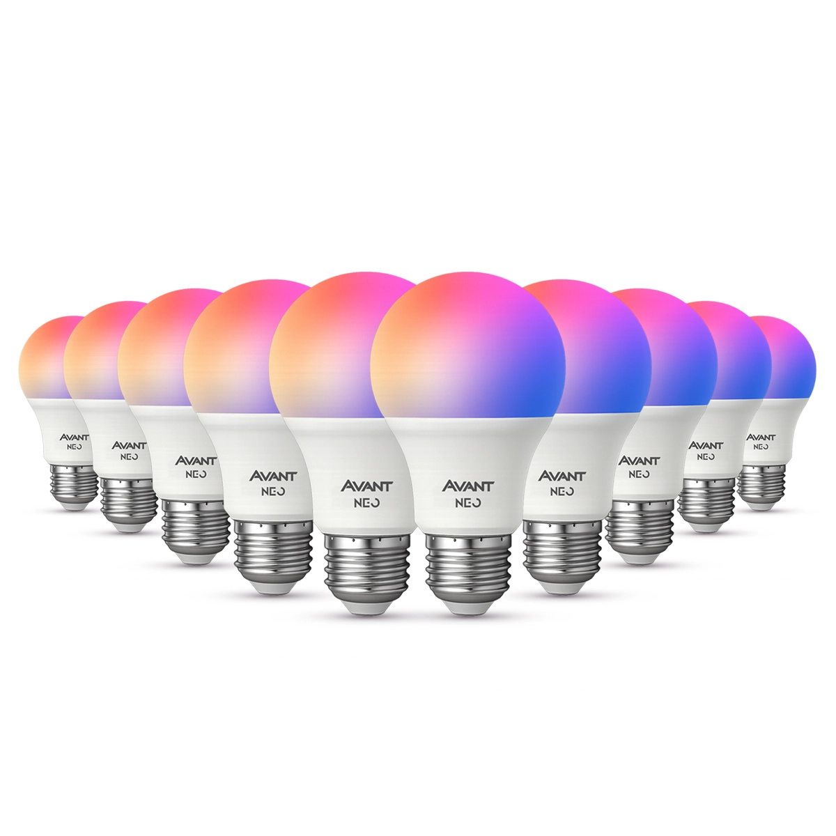 Kit 10 Lampadas Led Smart Inteligente Wi Fi Alexa Google 10w Rgb E27 110v/220v Cod: 290028177-2 Neo Avant