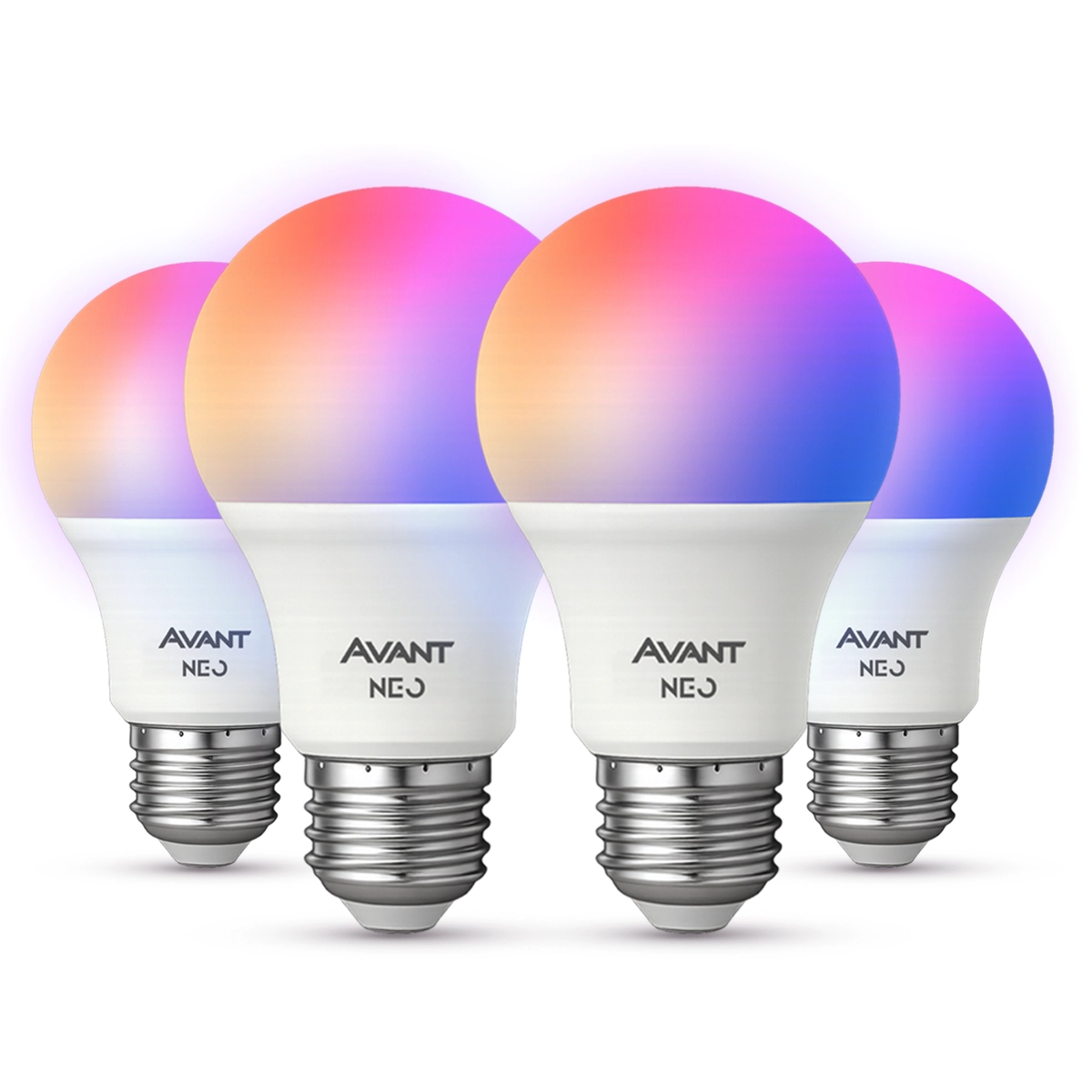 Kit 4 Lampadas Led Smart Inteligente Wi Fi Alexa Google 10w Rgb E27 110v/220v Cod: 290028177-4 Neo Avant