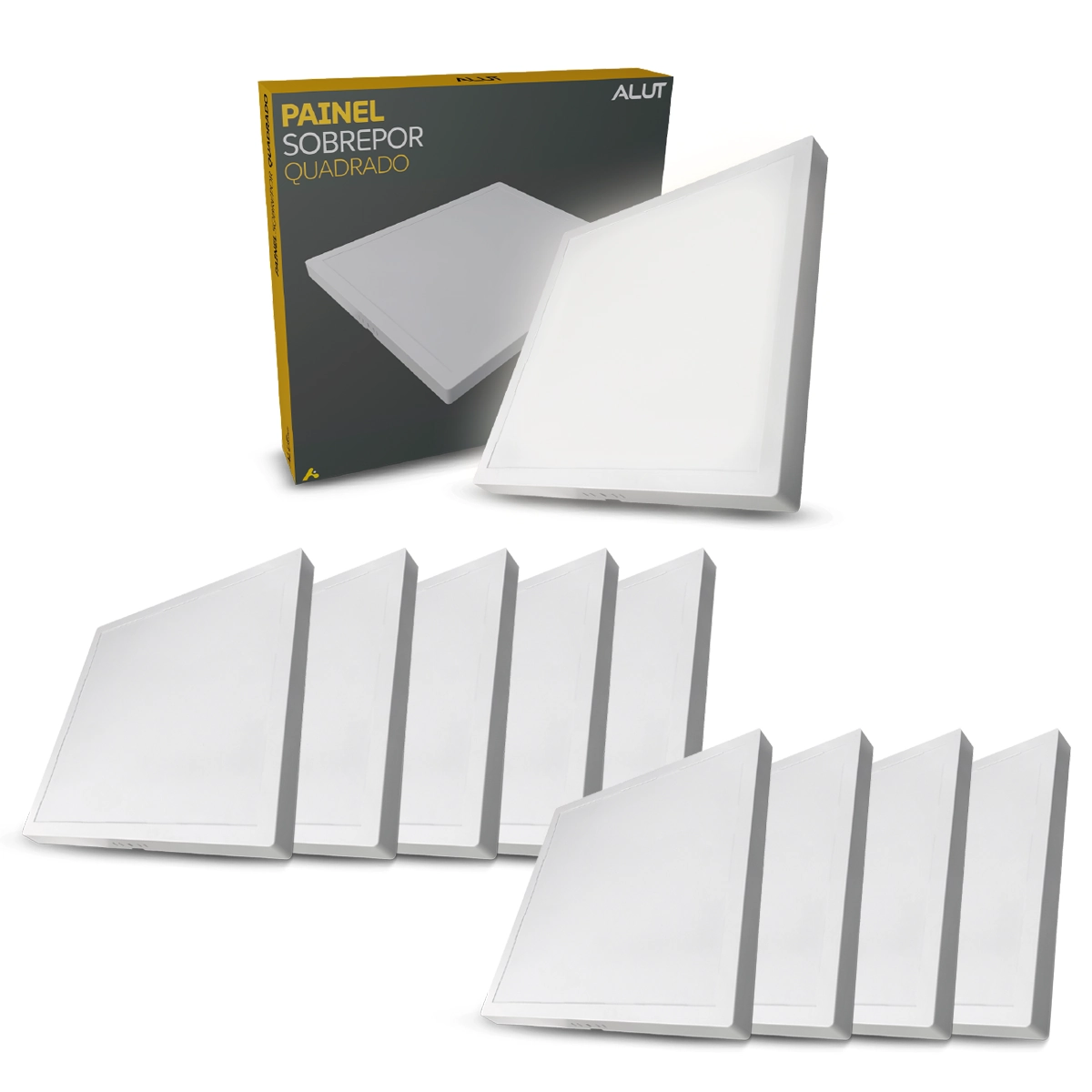 Kit 10 Painel Led Plafon 25w 6500k Bivolt Sobrepor Quadrado Cod: Alut000506-10 Alut By Avant