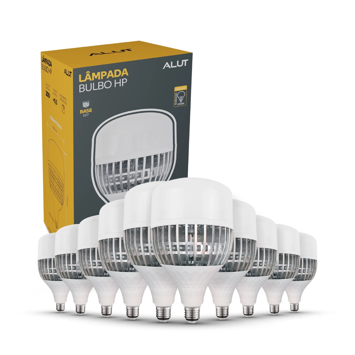 Kit 10 Lampadas Led Bulbo Hp 80w 6500k Branco Frio 110v/220v Bivolt E27 Cod: Alut000102-10 Alut By Avant