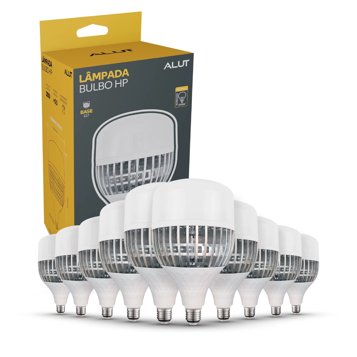 Kit 10 Lampadas Led Bulbo Hp 70w 6500k Branco Frio Bivolt E27 Cod: Alut000101-10 Alut By Avant