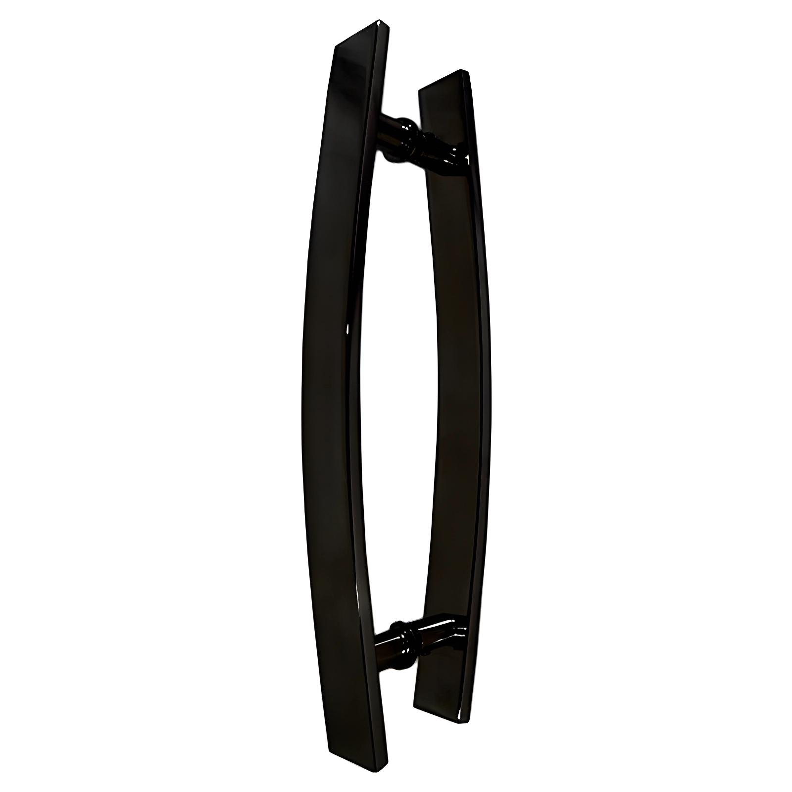 Puxador De Porta 60cm X 38mm Alumínio 7001 Curvo Barra Chata Preto Texturizado