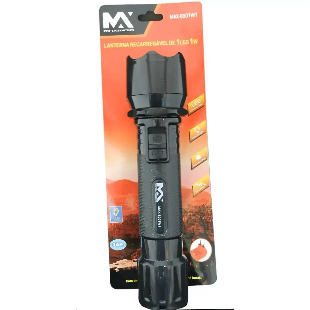 Lanterna Max 1 Led Recarregavel Ref 8001