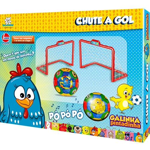 Chute A Gol Galinha Pintadinha Trave Vermelha Líder Brinquedos