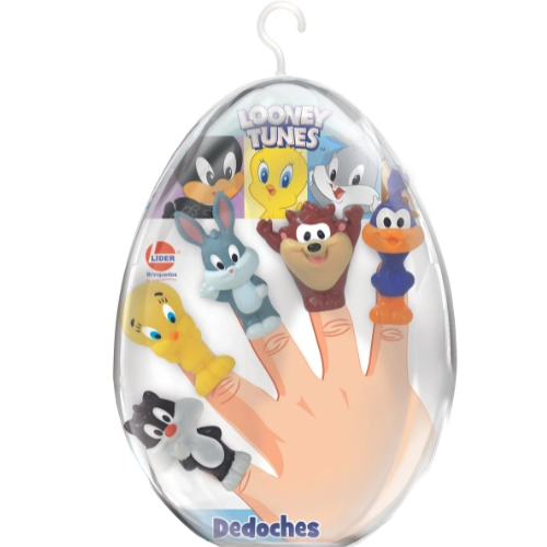 Brinquedo Dedoches Divertidos Ovo Turma Looney Tunes