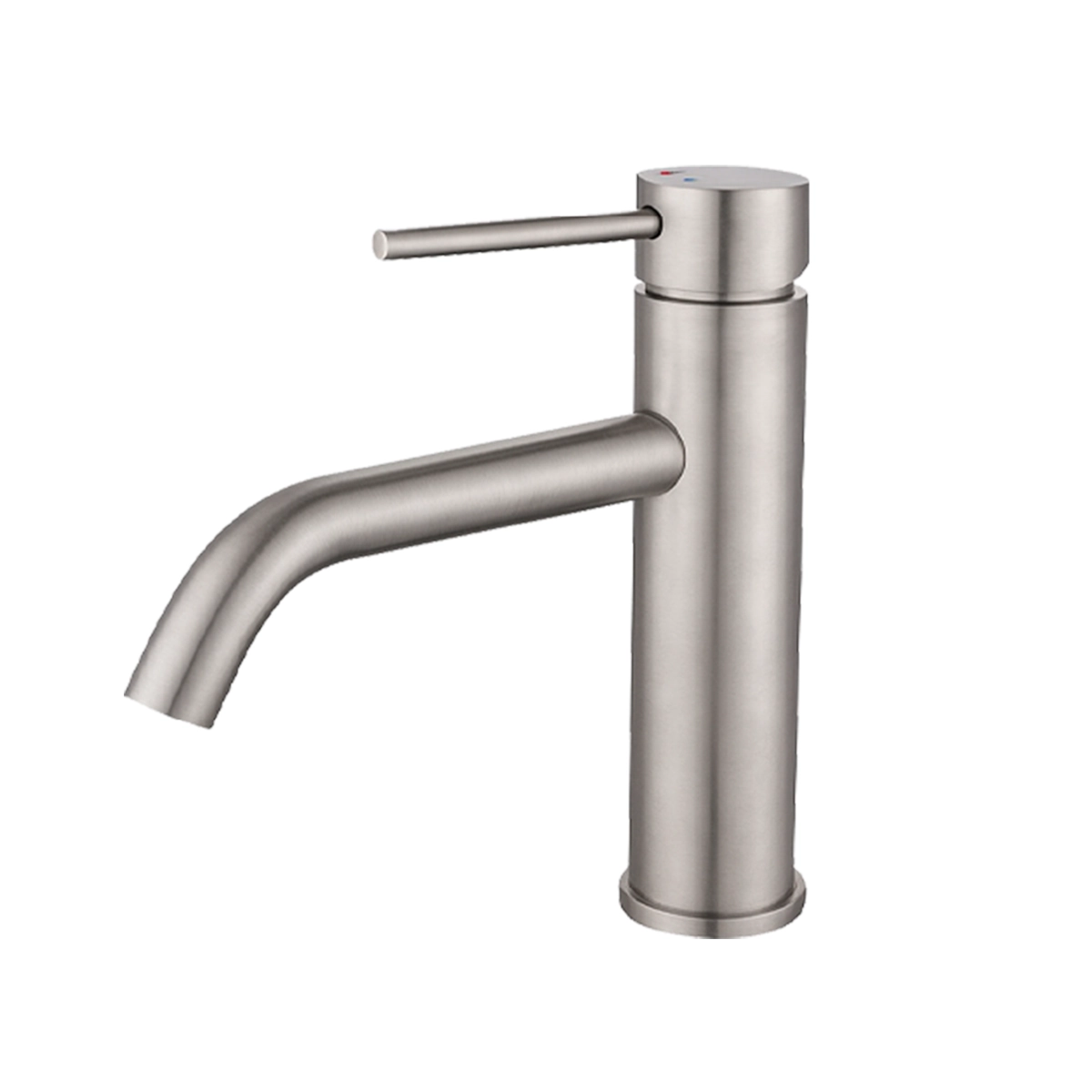 Torneira Misturador Monocomando Água Quente e Fria Bica Baixa para Banheiro - Aço Escovado - DP8201 Drop Metais